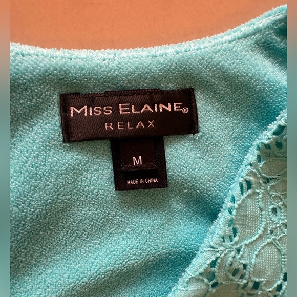 Miss Elaine Relax full Zip Front Waffle Knit Robe pocket size M - Picture 13 of 16